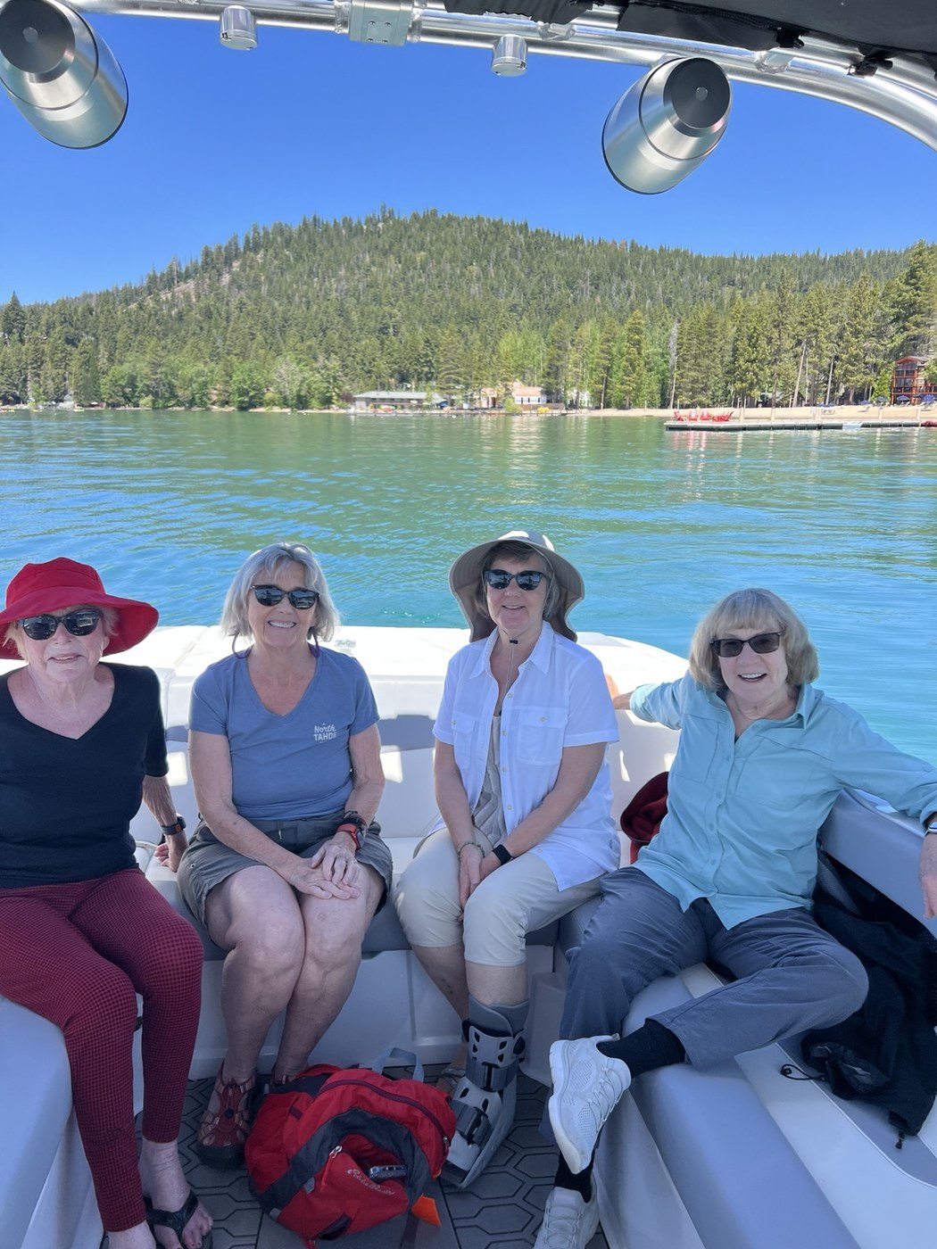 Friends and family relaxing on the boat